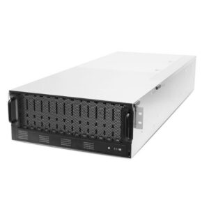 Front view of a 2U rack-mount server chassis with multiple hot-swappable drive bays features on the front panel. (informational)