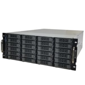 2U rack-mount storage server with 24 hot-swappable drive bays front view.