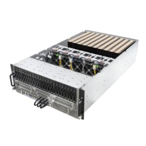 Open 2U rack-mounted server chassis exposed with expansion cards, cooling fans, and front I/O panel visible